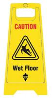 6DMH2 Floor Sign, Yellow, 24 In., 2 Sided