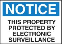 6DPY8 Notice Security Sign, 10 x 14In, PLSTC, ENG