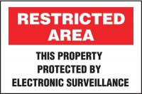 6DPZ5 Security Sign, 10 x 14In, BK and R/WHT, ENG