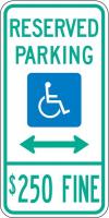 6DUR3 Parking Sign, 24 x 12In, GRN and BL/WHT