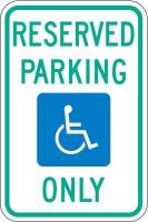 6DUR4 Parking Sign, 18 x 12In, GRN and BL/WHT