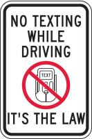 6RPV6 Traffic Sign, 18 x 12In, BK/WHT