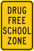 6GMN4 School Zone Sign, 18 x 12In, BK/WHT, Text