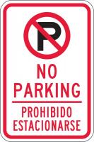 6RPV8 Parking Sign, 18 x 12In, R/WHT, MUTCD, LEED