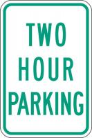 6DUV1 Parking Sign, 18 x 12In, GRN/WHT, Text