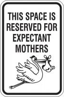 6RPY0 Parking Sign, 18 x 12In, BK/WHT, Bird