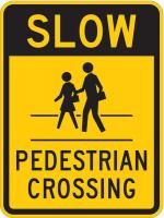 6DUW0 Traffic Sign, 24 x 18In, BK/YEL