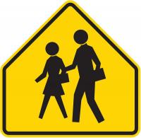 6DUW2 Traffic Sign, 24 x 24In, BK/YEL, DMD GR AL