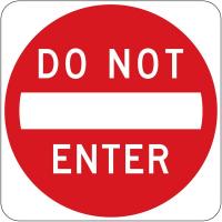 6DUX1 Traffic Sign, 30 x 30In, R/WHT, Text, R5-1