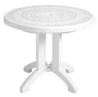 6DVH6 Folding Table, 38 In Round, White