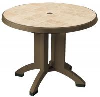 6DVJ8 Folding Table, 38 In Round, Bronze Mist