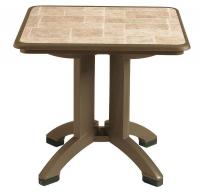 6DVL5 Folding Table, 32 In Square, Bronze Mist