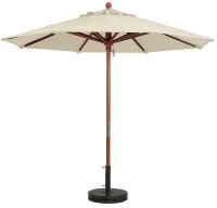 6DVL8 7ft Wooden Market Umbrella, Ivory
