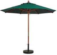 6DVL9 9ft Wooden Market Umbrella, forest green