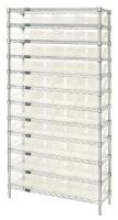 6ECG3 Bin Shelving, Wire, 36X18, 44 Bins, Clear