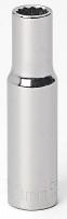 6ECT1 Socket, Deep, 3/8 Dr, 12 Pt, 9mm, Chrome