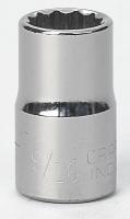 6ECT9 Socket, 1/2 Dr, 12 Pt, 9/16 In, Chrome