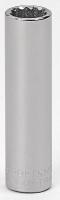 6ECW3 Socket, Deep, 3/8 Dr, 12 Pt, 7/16 In, Chrome