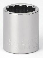 6ECX7 Socket, 3/8 Dr, 12 Pt, 5/8 In, Chrome