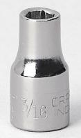 6EDA7 Socket, 1/4 Dr, 6 Pt, 3/16 In, Chrome