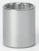 6EDC4 Socket, 1/2 Dr, 12 Pt, 24mm, Chrome