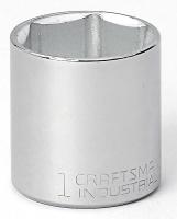 6EDD1 Socket, 3/8 Dr, 6 Pt, 1 In, Chrome