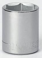 6EDD2 Socket, 1/4 Dr, 6 Pt, 1 In, Chrome