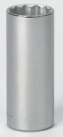 6EDD4 Socket, Deep, 1/2 Dr, 12 Pt, 1 In, Chrome