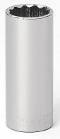 6EDD8 Socket, Deep, 3/8 Dr, 12 Pt, 19mm, Chrome