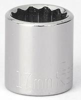 6EDF0 Socket, 3/8 Dr, 12 Pt, 17mm, Chrome