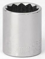 6EDF6 Socket, 3/8 Dr, 12 Pt, 16mm, Chrome