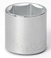 6EDG3 Socket, 3/8 Dr, 6 Pt, 15/16 In, Chrome
