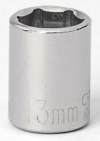 6EDH5 Socket, 3/8 Dr, 6 Pt, 13mm, Chrome
