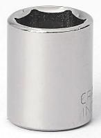 6EDK5 Socket, 3/8 Dr, 6 Pt, 12mm, Chrome