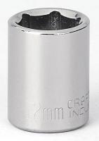 6EDK6 Socket, 1/4 Dr, 6 Pt, 12mm, Chrome