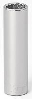 6EDK7 Socket, Deep, 3/8 Dr, 12 Pt, 12mm, Chrome