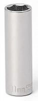 6EDL1 Socket, Deep, 1/4 Dr, 6 Pt, 11mm, Chrome