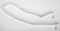 6EEE2 Telephone Cord, Handset, Coiled, White, 15 ft.