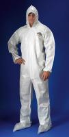 6EHN0 Hooded ChemMax(R) 2, White, Bound, Boots, M