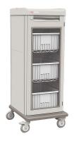 6EJF0 Medical IV Cart, Taupe, w/3 Tote Boxes