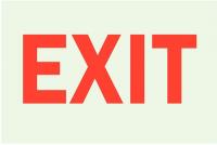 6EX12 Exit Sign, 10 x 14In, R/WHT, Exit, ENG, Text