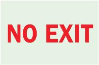 6EX44 No Exit Sign, 7 x 10In, R/WHT, No Exit, ENG