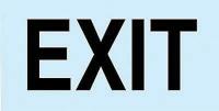 6EX60 Exit Sign, 4 x 9In, BK/BL, ENG, Text, PK10