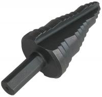 6EXN6 Step Drill Bit, 3 Hole, 1/2, 7/8, 1-1/8 In