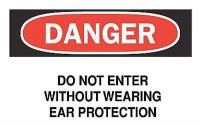 6F635 Danger Sign, 10 x 14In, R and BK/WHT, ENG