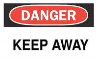 6F653 Danger Sign, 7 x 10In, R and BK/WHT, ENG