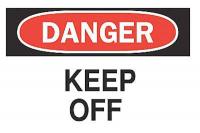 6F655 Danger Sign, 7 x 10In, R and BK/WHT, ENG