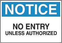 6F700 Notice Sign, 10 x 14In, BL and BK/WHT, ENG