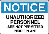 6F717 Notice Sign, 10 x 14In, BL and BK/WHT, ENG