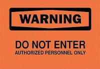 6F735 Warning Sign, 7 x 10In, BK/ORN, ENG, Text